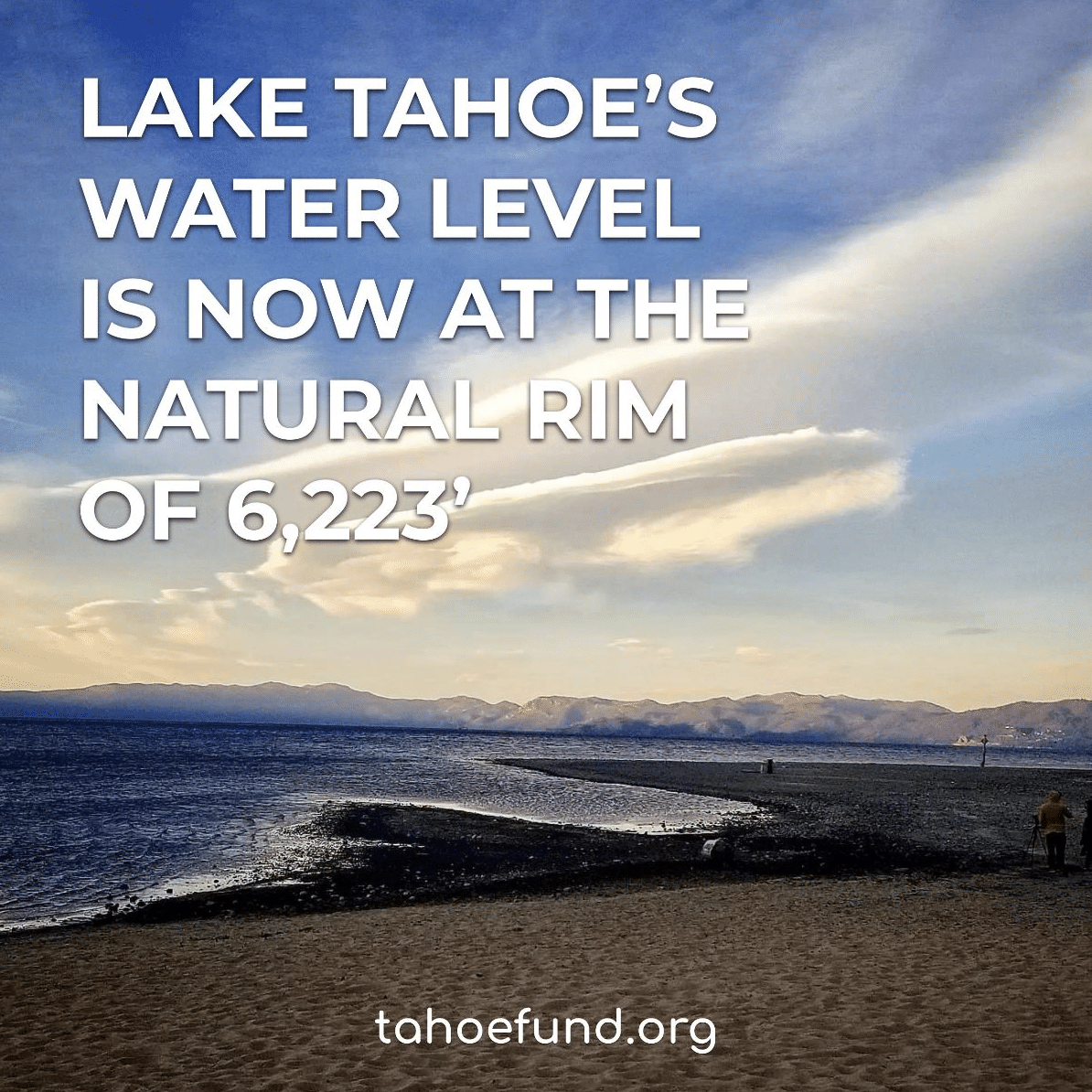 Lake Tahoe’s current water level is at the natural rim Reno, Incline