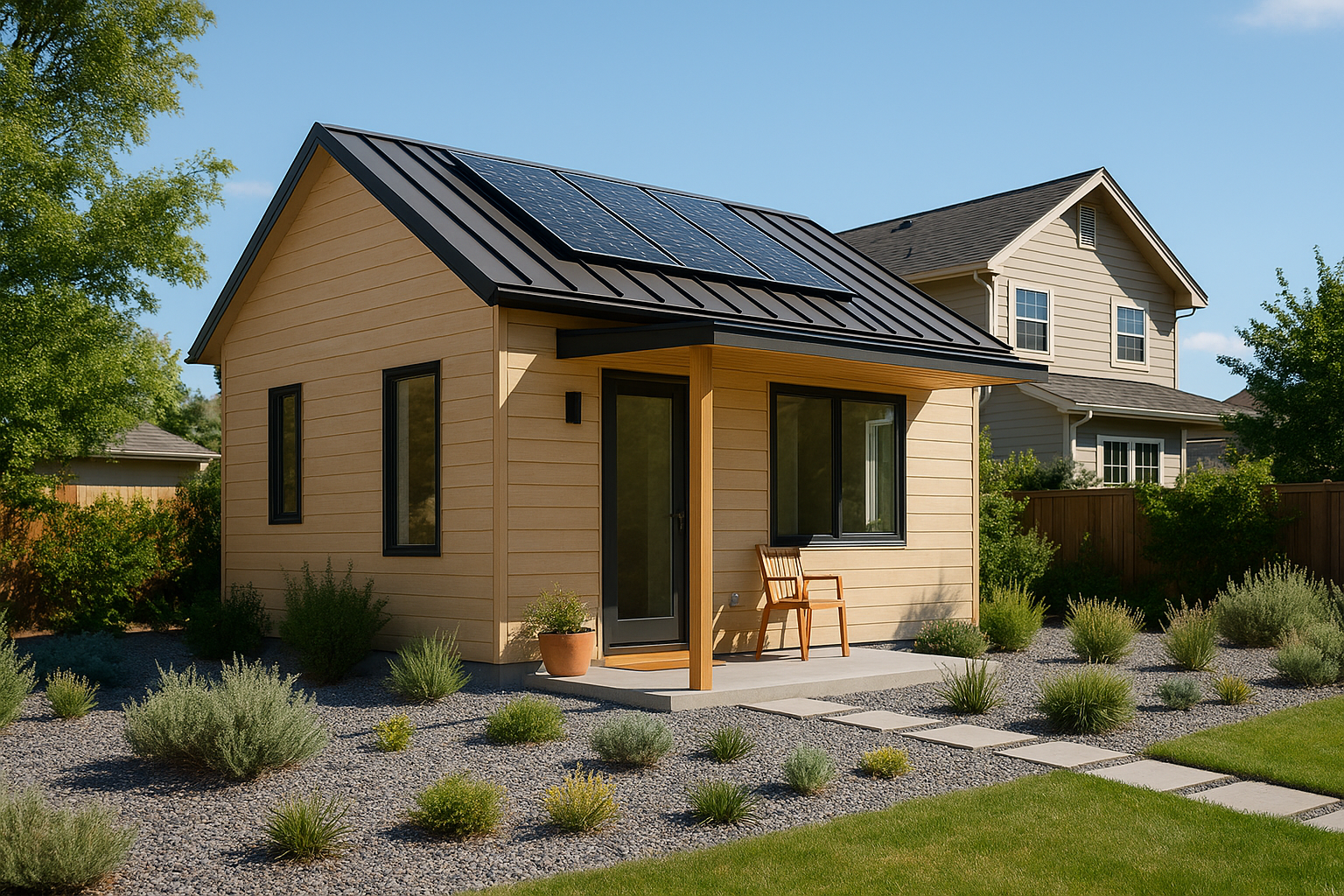 modern backyard ADU rendering